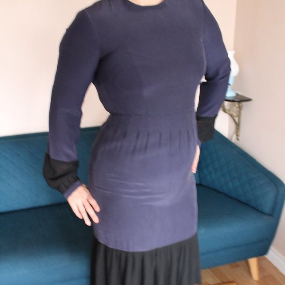 Indigo Silk Dress - Picture 15 of 16